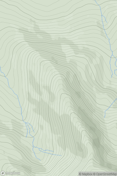 Thumbnail image for Long Crag [Lake District C&W] showing contour plot for surrounding peak